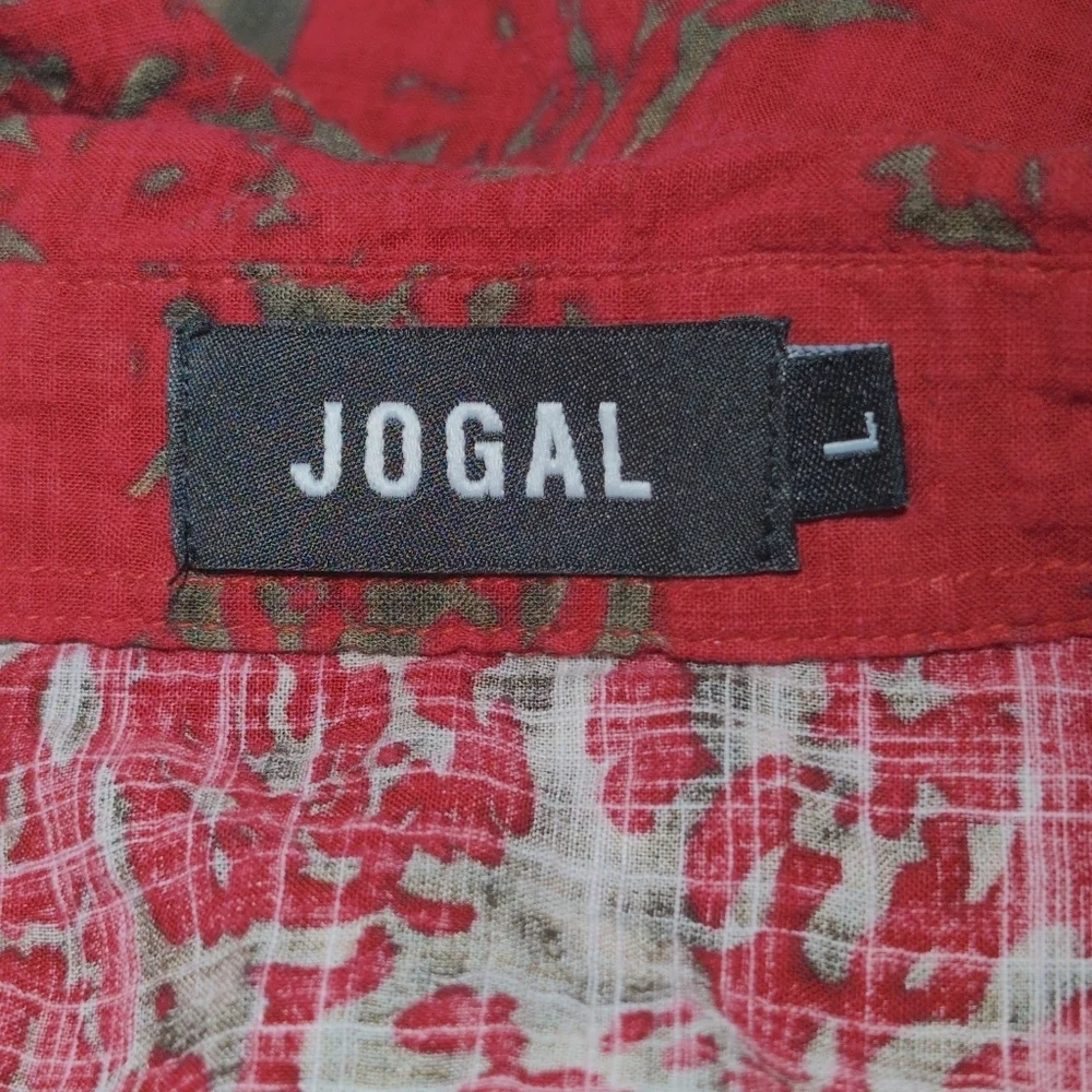 Jogal Red and Green Hawaiian Casual Shirt Sz L - Picture 5 of 6